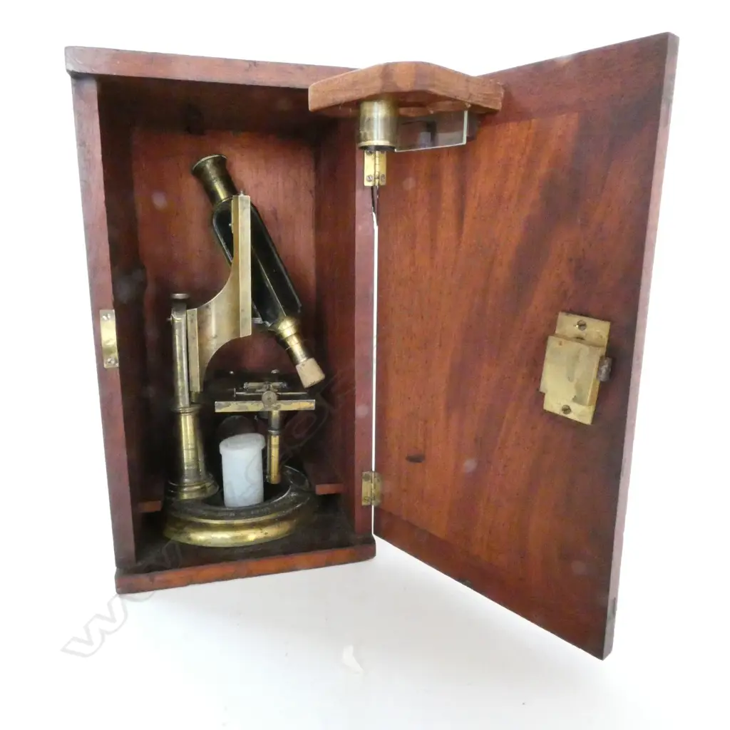 SMITH BECK & BECK UNIVERSAL MICROSCOPE IN PARTS & PARTS ABSENT, IN BOX Image 1++